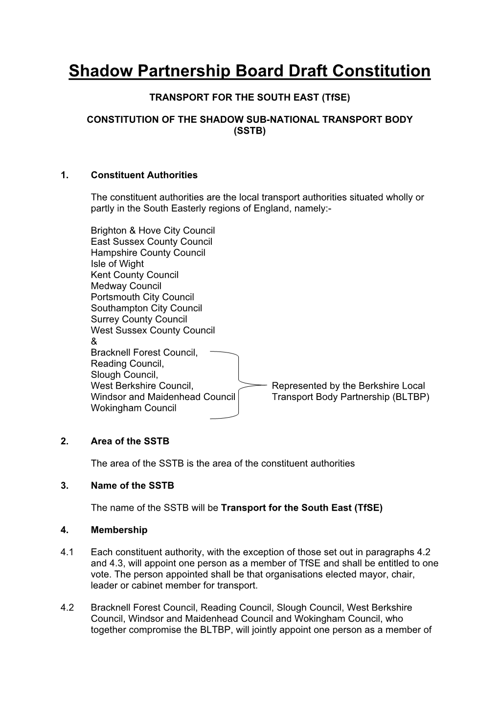 Shadow Partnership Board Draft Constitution