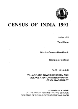 District Census Handbook, Kamarajar District, Part XII-A & B