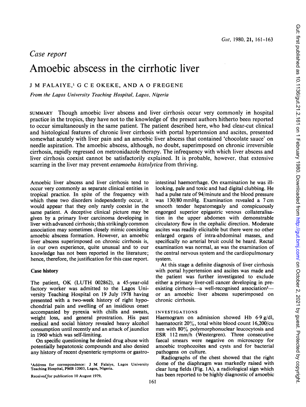 Amoebic Abscess in the Cirrhotic Liver