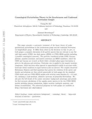 Cosmological Perturbation Theory in the Synchronous and Conformal Newtonian Gauges