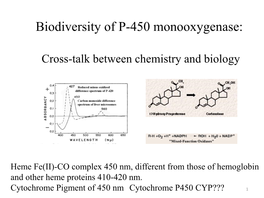 Biodiversity of P-450 Monooxygenase: Cross-Talk Between Chemistry and Biology Toru Shimizu