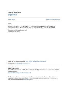 Romanticizing Leadership: a Historical and Cultural Critique