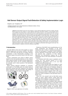 Hall Sensor Output Signal Fault-Detection &Amp