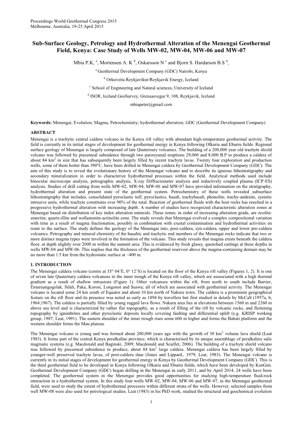 Subsurface Geology, Petrology and Hydrothermal Alterations Of