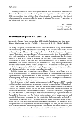 The Aratean Corpus in Vat. Grec. 1087