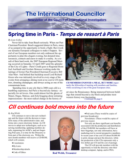 The International Councillor Newsletter of the Council of International Investigators