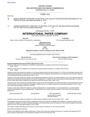 INTERNATIONAL PAPER COMPANY (Exact Name of Registrant As Specified in Its Charter)