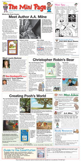 Meet Author A.A. Milne Christopher Robin's Bear Creating Pooh's World