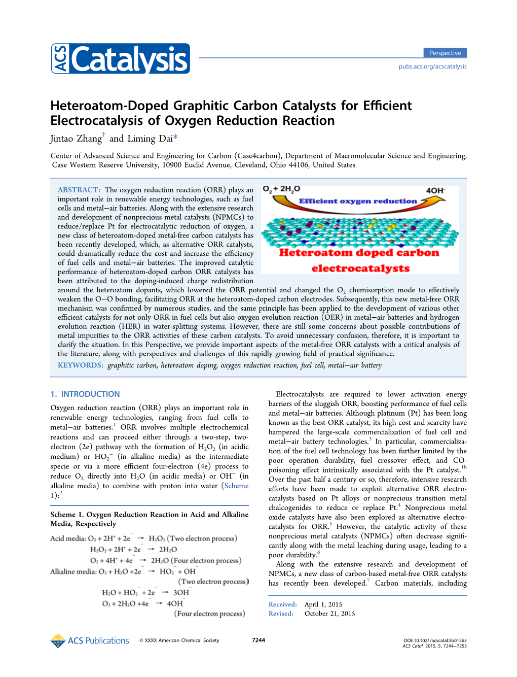 Heteroatom-Doped Graphitic Carbon Catalysts for Efficient