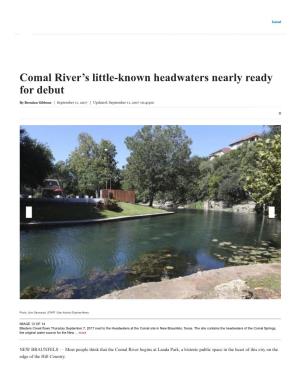 Comal River's Little-Known Headwaters Nearly Ready for Debut