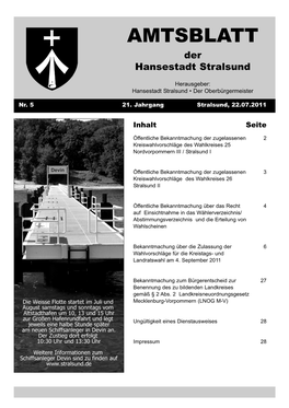 AMTSBLATT Der Hansestadt Stralsund