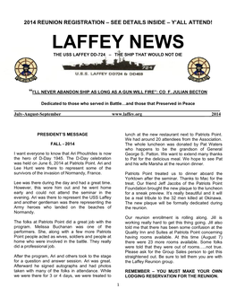 Laffey News the Uss Laffey Dd-724 – the Ship That Would Not Die