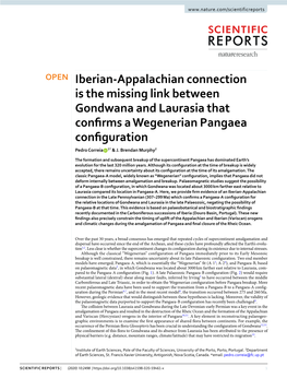 Iberian-Appalachian Connection Is the Missing Link Between Gondwana and Laurasia That Confrms a Wegenerian Pangaea Confguration Pedro Correia 1* & J