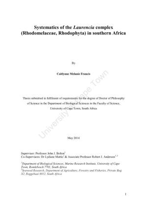 Systematics of the Laurencia Complex(Rhodomelaceae, Rhodophyta)