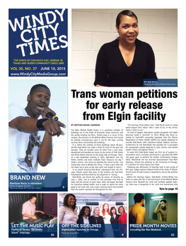 Trans Woman Petitions for Early Release from Elgin Facility
