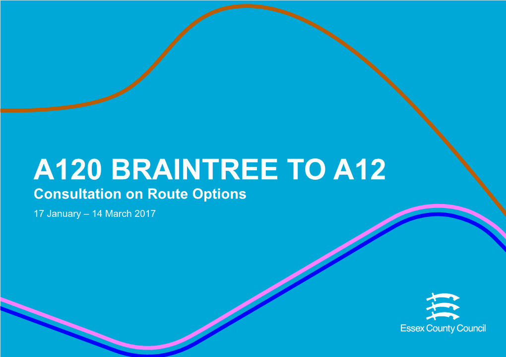 A120 BRAINTREE to A12 Consultation on Route Options 17 January – 14 March 2017