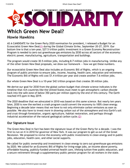 Which Green New Deal?