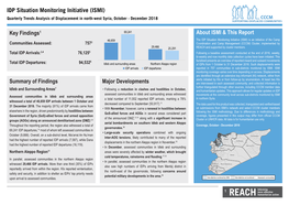 IDP Situation Monitoring Initiative (ISMI) Quarterly Trends Analysis of Displacement in North-West Syria, October - December 2018