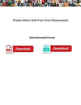 Preston Manor Sixth Form Entry Requirements