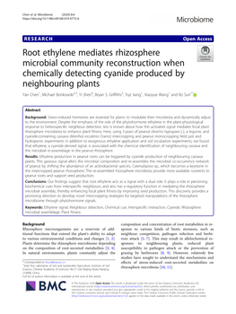 Root Ethylene Mediates Rhizosphere Microbial