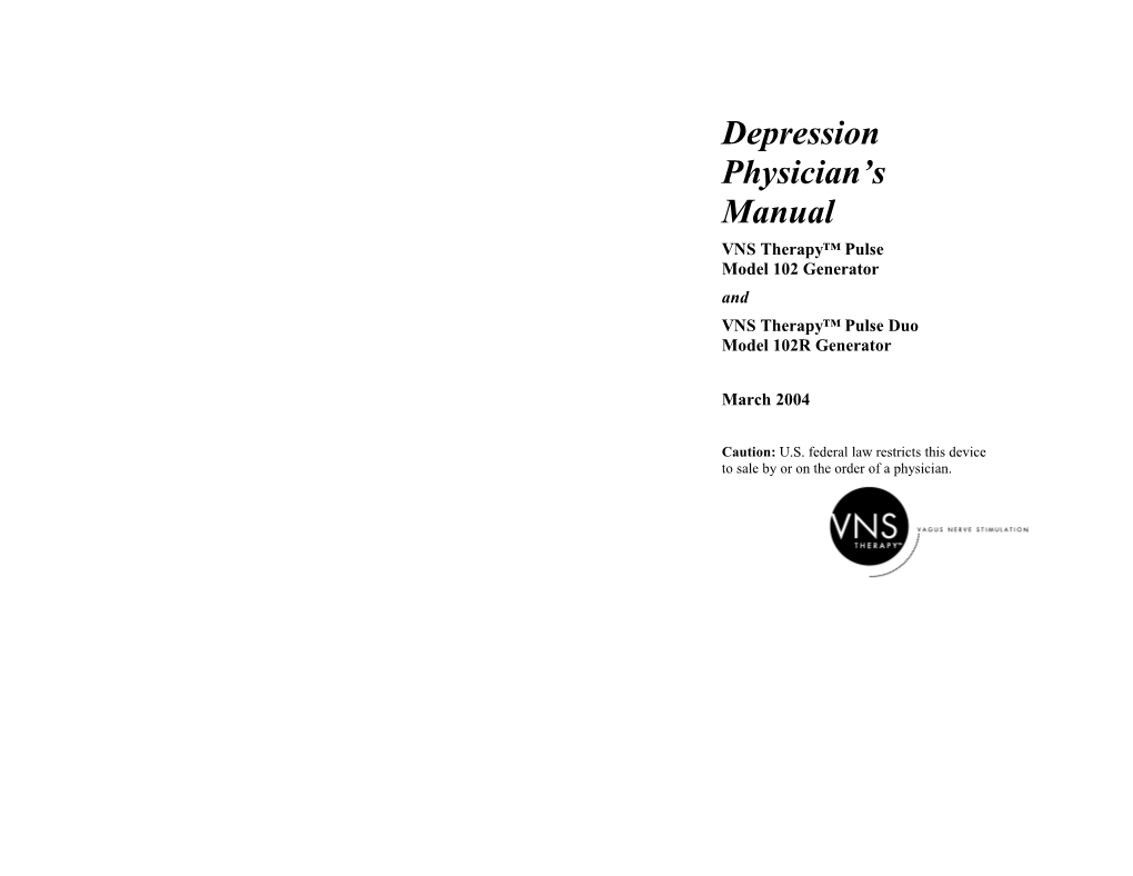 Depressionphysician Smanual