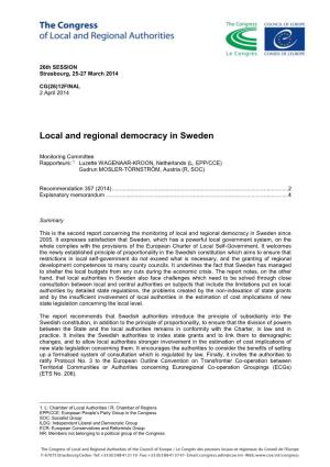 Local and Regional Democracy in Sweden