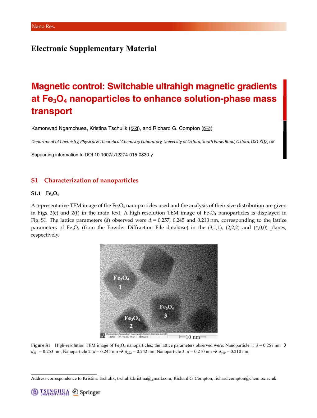 Switchable Ultrahigh Magnetic Gradients at Fe3o4 Nanoparticles to Enhance Solution-Phase Mass Transport