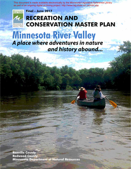 Minnesota River Valley Recreation and Conservation Master Plan