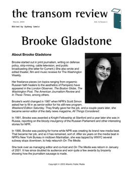 Brooke Gladstone Review