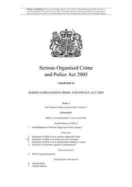 Serious Organised Crime and Police Act 2005