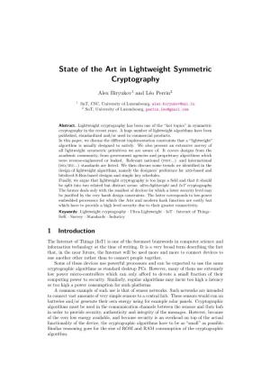 State of the Art in Lightweight Symmetric Cryptography