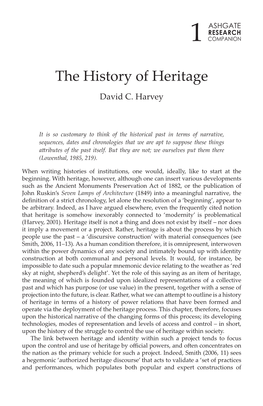 The History of Heritage