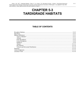 Volume 2, Chapter 5-3: Tardigrade Habitats