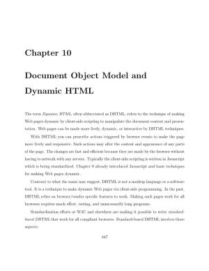 Chapter 10 Document Object Model and Dynamic HTML