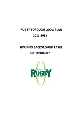 Rugby Borough Local Plan 2011-2031 Housing
