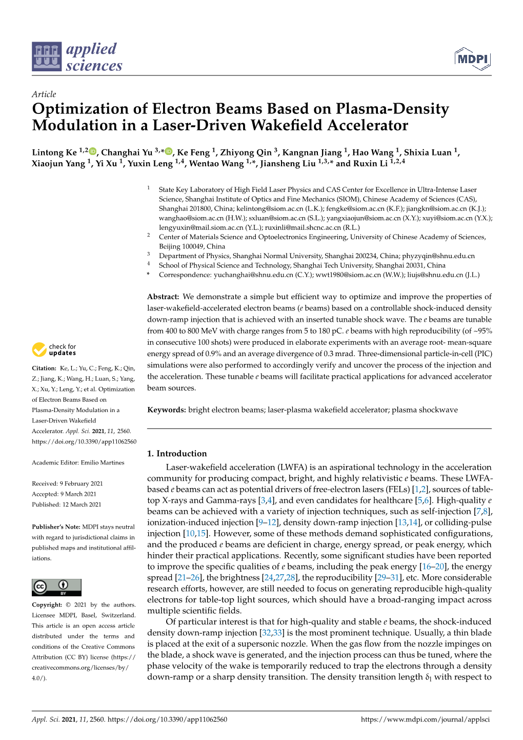 Optimization of Electron Beams Based on Plasma-Density Modulation in a Laser-Driven Wakeﬁeld Accelerator