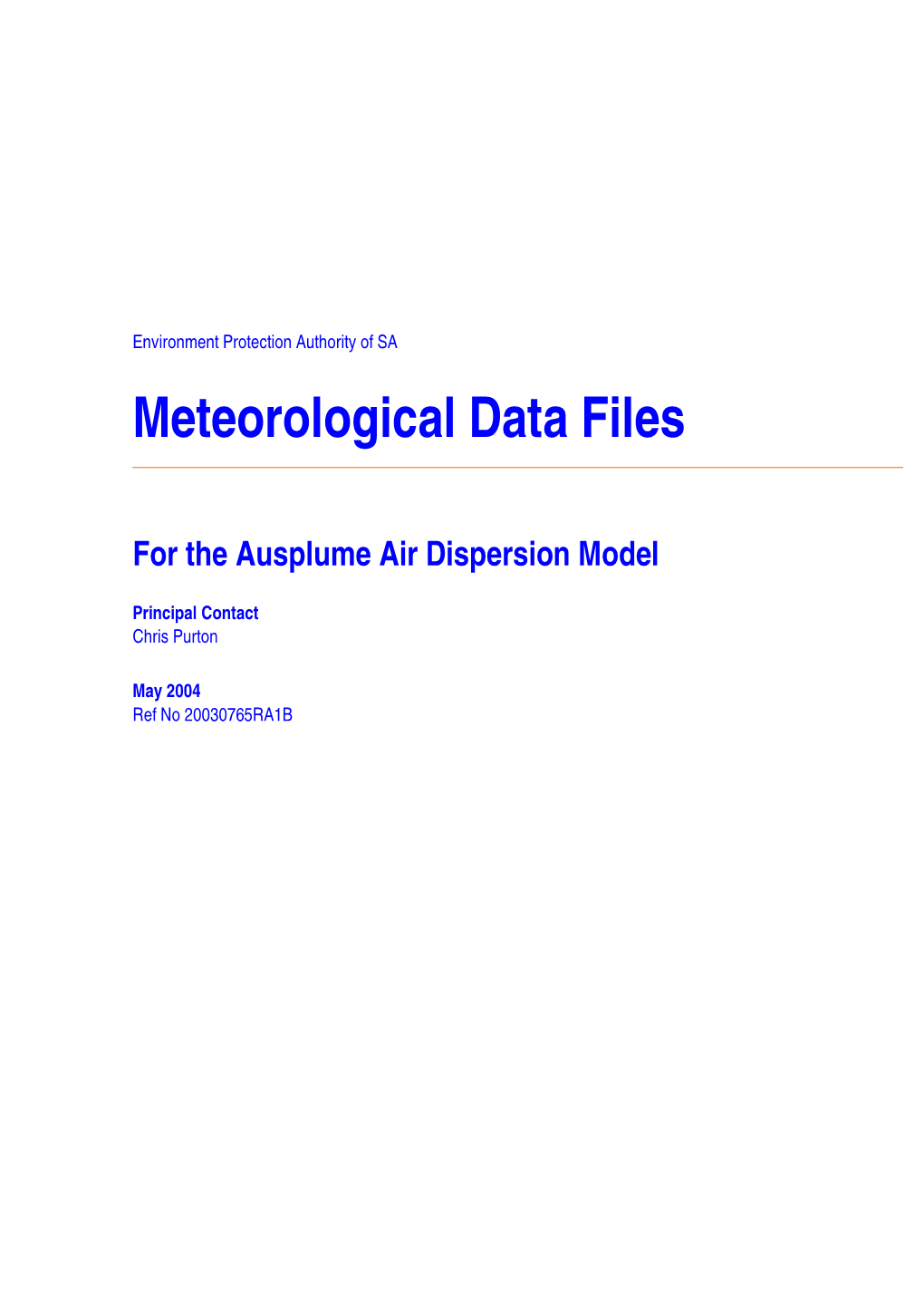 Meteorological Data Files