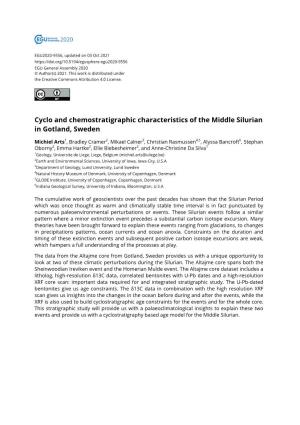 Cyclo and Chemostratigraphic Characteristics of the Middle Silurian in Gotland, Sweden