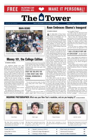 Make It Personal! FREE ❤ See Page 2 the Tower Kean University’S Student Newspaper Volume 9 • Issue 7 Jan