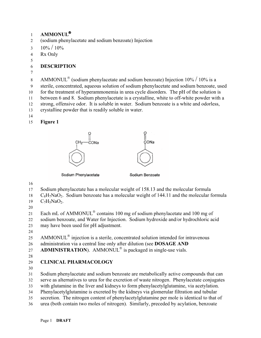 AMMONUL (Sodium Phenylacetate and Sodium Benzoate)