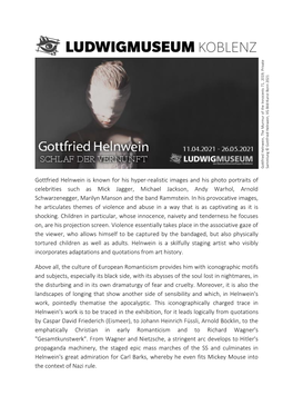 Press Release “Gottfried Helnwein – Seep of Reason”