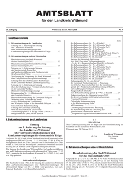 AMTSBLATT Für Den Landkreis Wittmund