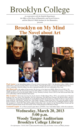Brooklyn on My Mind the Novel About Art