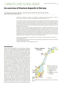 An Overview of Titanium Deposits in Norway