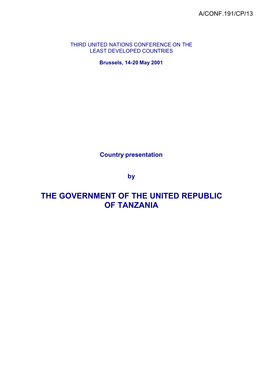 The Government of the United Republic of Tanzania Note