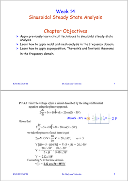 Week 14 Sinusoidal Steady State Analysis Chapter Objectives