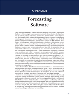 Forecasting Software B1