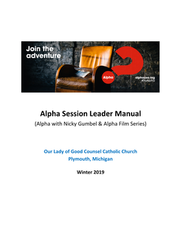 Alpha Session Leader Manual (Alpha with Nicky Gumbel & Alpha Film Series)