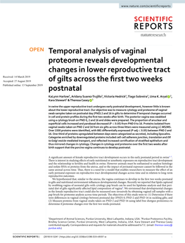 Temporal Analysis of Vaginal Proteome Reveals Developmental