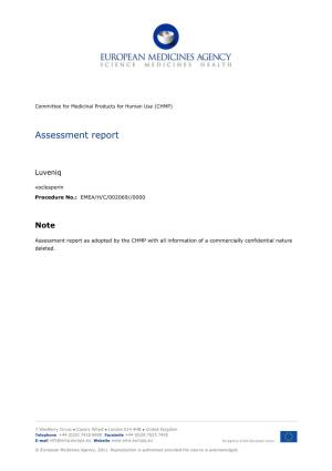 Application Withdrawal Assessment Report for Luveniq